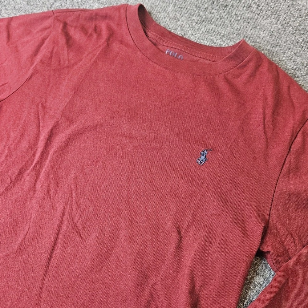 Polo Ralph Lauren Boys Longsleeve Tshirt Crew Neck‎ Dark Red Size Medium 10-12